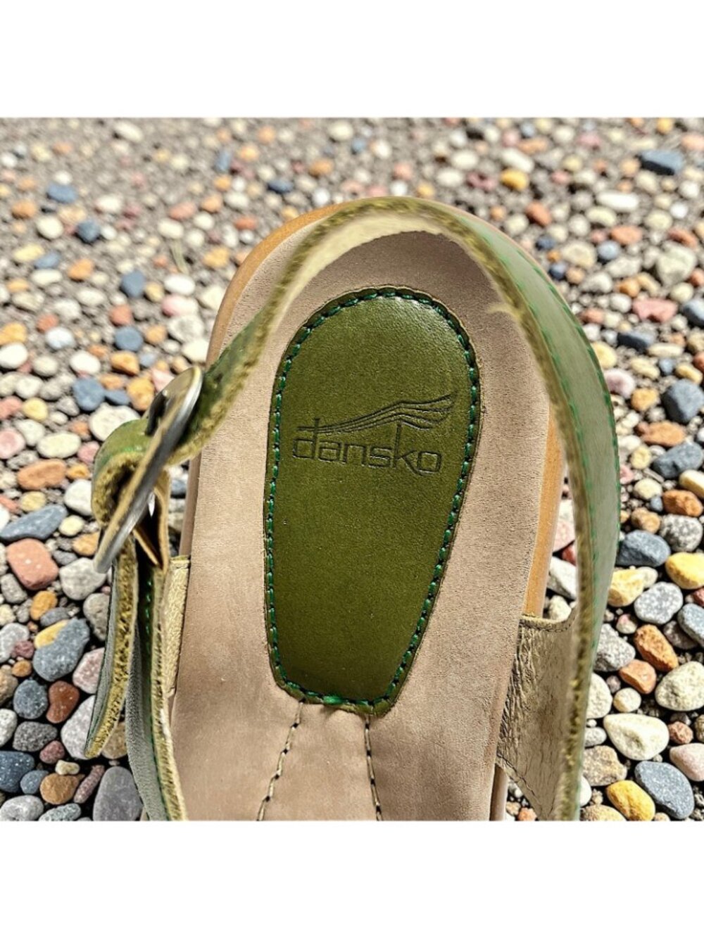 Dansko Lolita Strappy Platform Sandals Cactus Green Leather Size EU 40 41 US 10 - Picture 7 of 13